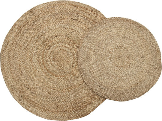 Viopros Jenny Teppich Rund Sommer aus Jute Jenny