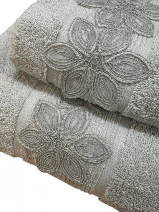 Linea Home Комплект Кърпи за Баня 2бр Como Gray Тегло 500гр/кв.м