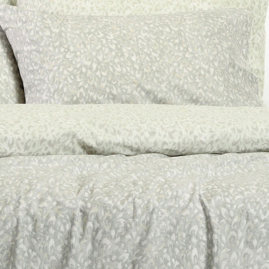 Melinen Sheet Sets Queen 235x270cm. Leo Aqua/grey 4pcs