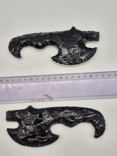 Dekoratives Beil Schwarz Obsidian