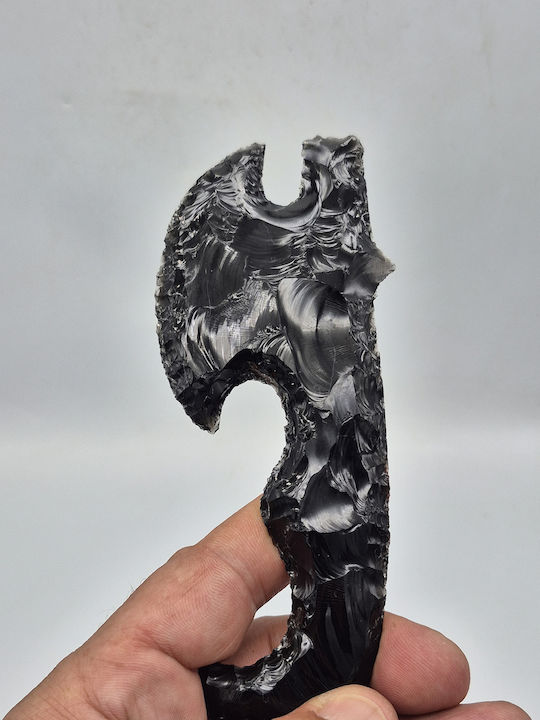Decorativ Topor Negru Obsidian
