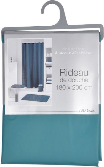 Douceur d'Intérieur Shower Curtain Fabric 180x200cm Blue/emerald
