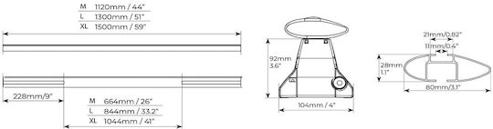 Menabo 112cm. pentru BMW Serie 8 2018+ (Set cu picioare)