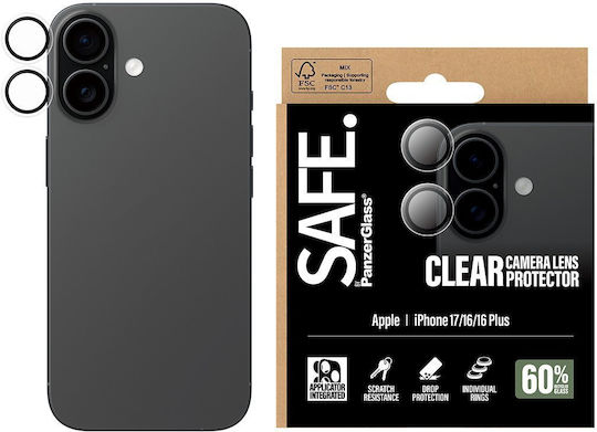 PanzerGlass Safe Camera Protection Membrane Transparent for the Iphone 17, Iphone 16, 16 Plus SA30618