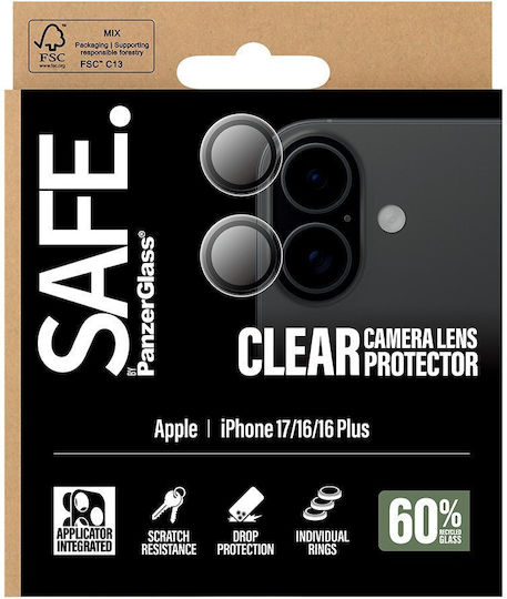 PanzerGlass Safe Camera Protection Membrane Transparent for the Iphone 17, Iphone 16, 16 Plus SA30618