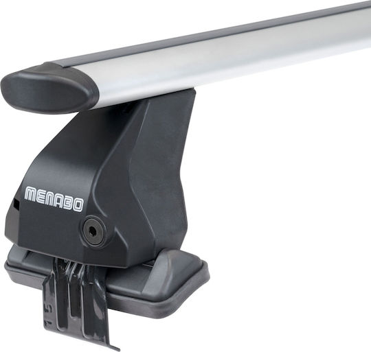 Menabo Bare De Acoperiș Din Aluminiu 130cm Pentru Mazda 3 5D 2003-2009 Set Cu Picioare Argintii