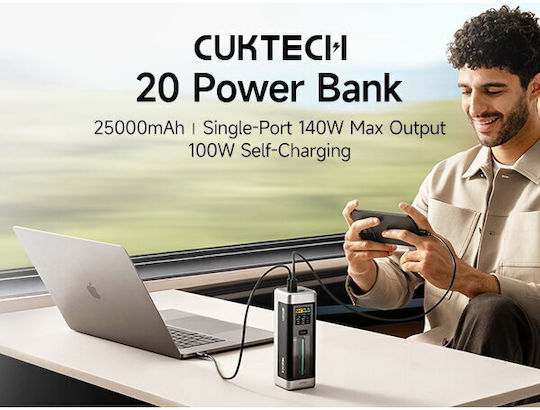 Cuktech 2C1A Power Bank 25000mAh 210W with USB-A Port and 2 USB-C Ports Power Delivery / Quick Charge 3.0 Black