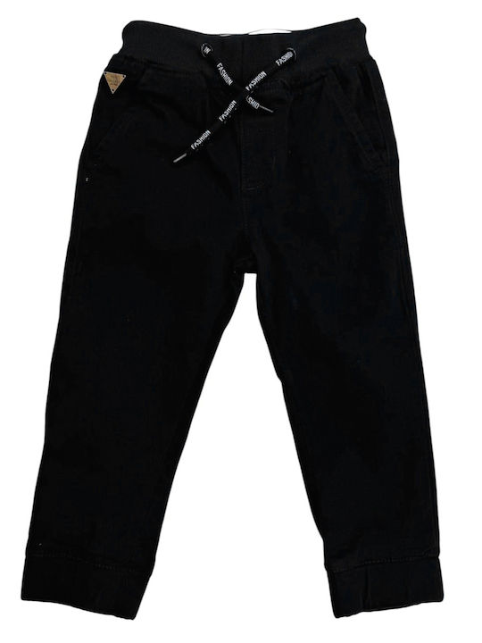Pantaloni Cargo din Material Textil pentru Copii Negru