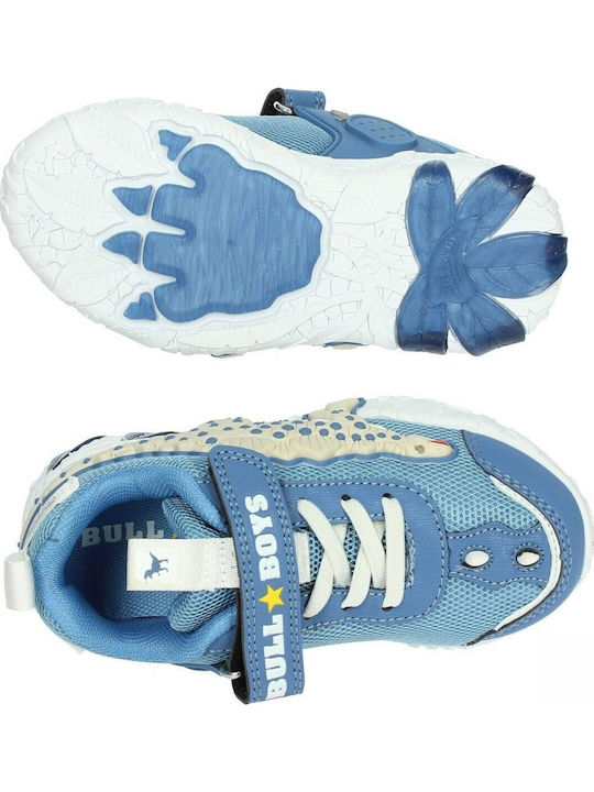 Παιδικά Sneakers με Σκρατς & Φωτάκια Μπλε