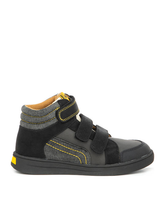 Παιδικά Sneakers High με Σκρατς Μαύρα