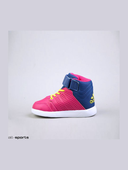 Jan BS 2 Mid I Παιδικά Sneakers High με Σκρατς Uniink Blue / Bold Pink / Cloud White
