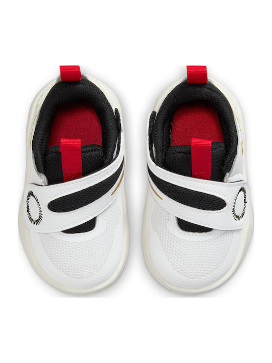 Team Hustle D 11 Kids Sports Shoes Basketball with Hoop & Loop Closure White