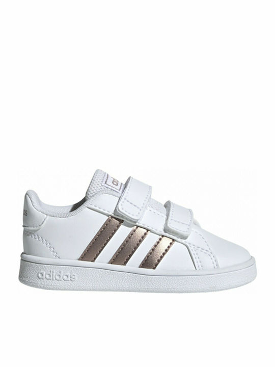 Grand Court GRAND COURT Kinder Sneakers mit Klettverschluss Cloud White / Copper Met / Light Granite