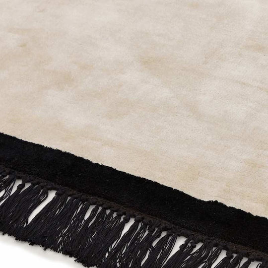 Asiatic London Elgin Handgefertigt Teppich Rechteckig Synthetisch,Polyester/Cotton/Leather mit Fransen Cream/black