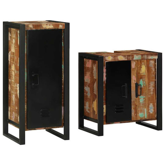vidaXL Waschtisch ohne Waschbecken L40xB35xH90cm Πολύχρωμο Και Μαύρο