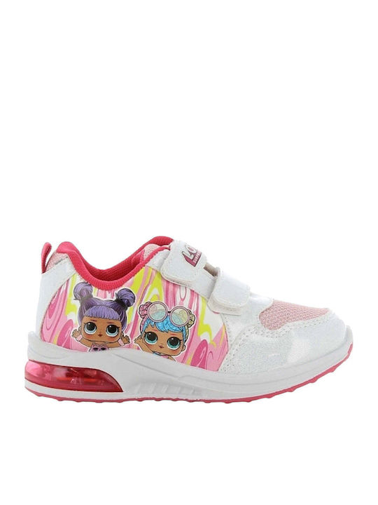 Kinder Sneakers mit Klettverschluss & Lichtern Weiß