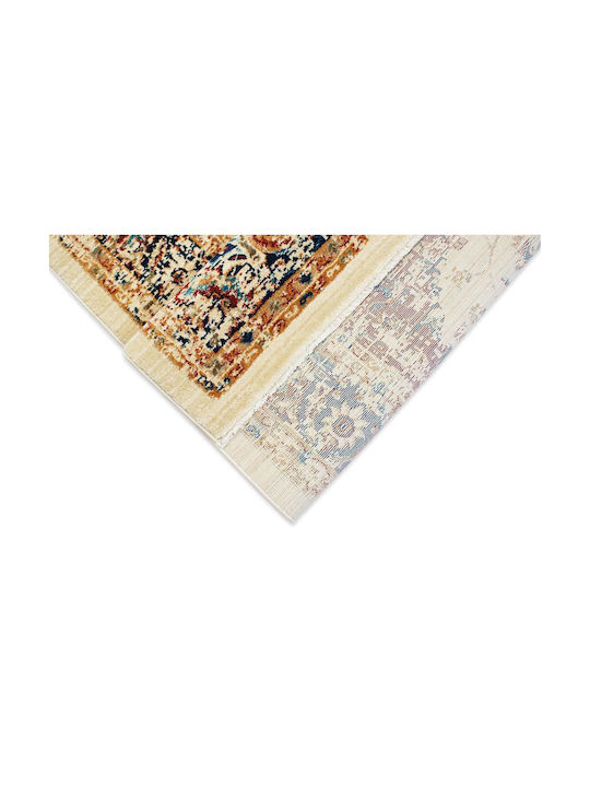 Balsan Teppich Rechteckig Synthetisch,Polyester/Cotton/Leather mit Fransen Ziegler Ivory Navy