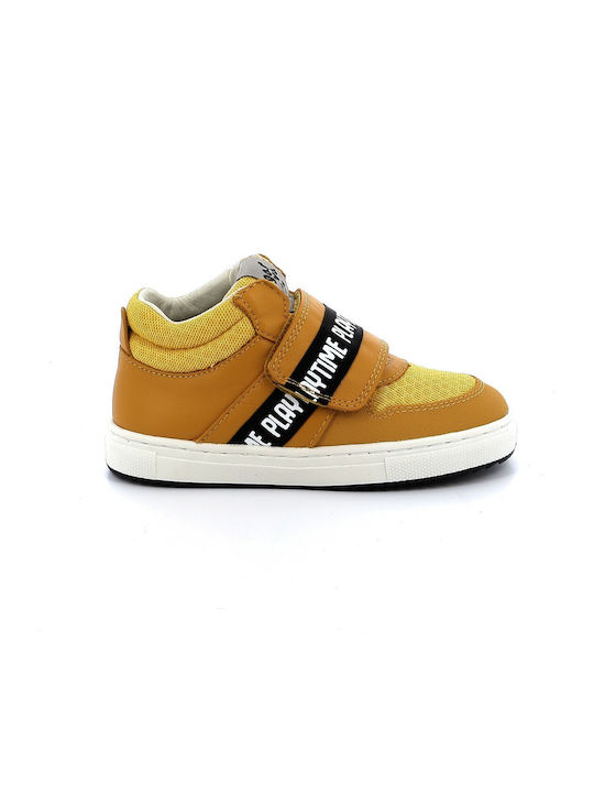 Παιδικά Sneakers High Ανατομικά με Σκρατς Κίτρινα