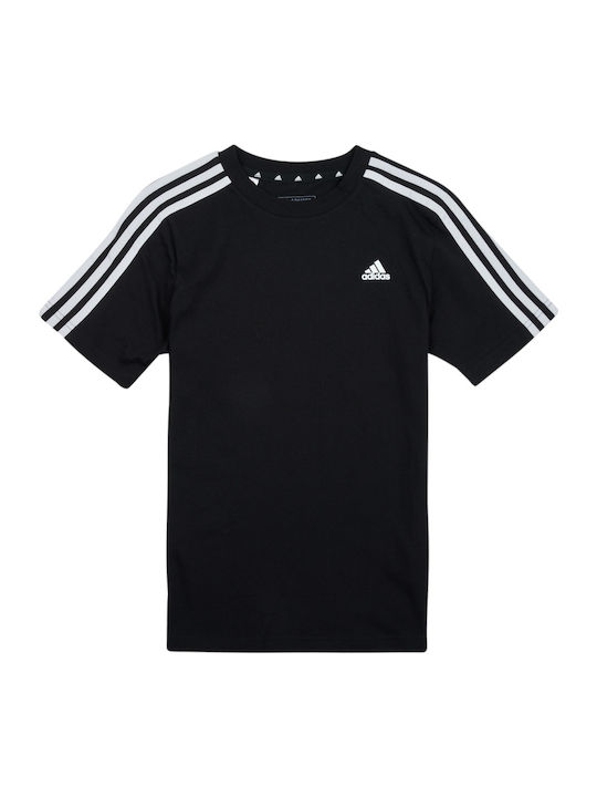 Kinder-T-Shirt Schwarz Essentials 3-Stripes