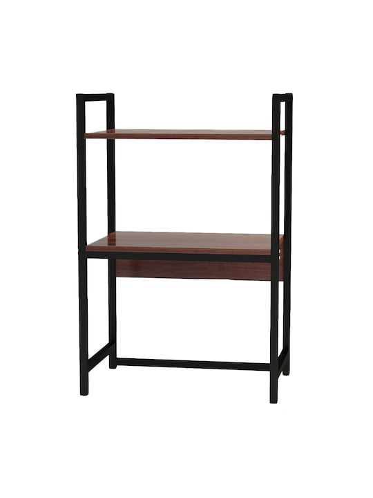 Walnut Bookcase Black 53x35x80cm