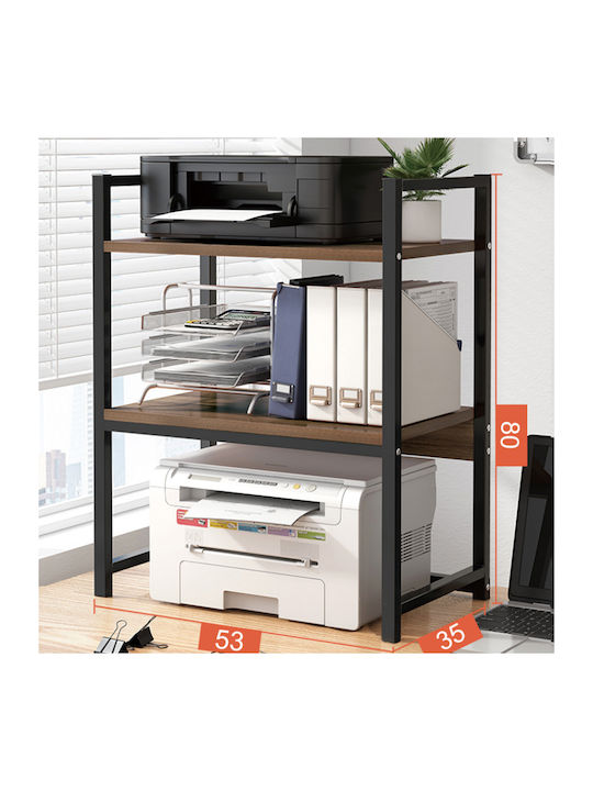 Walnut Bookcase Black 53x35x80cm