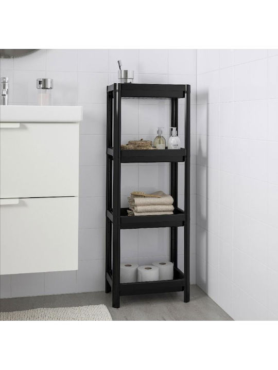 Viosarp Floor Bathroom Shelf Plastic with 4 Shelves 36x23x100cm White