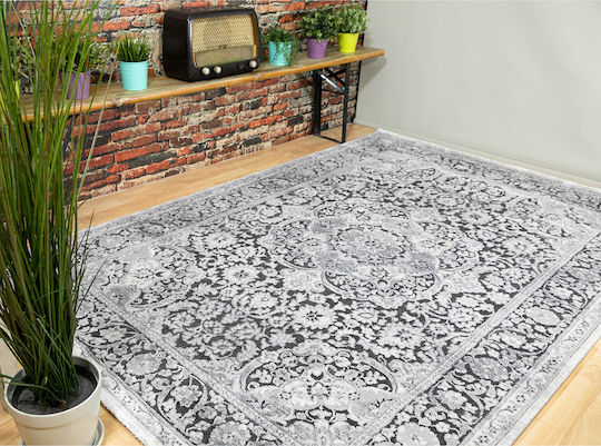 Ezzo Verona 9197AZ9 Teppich Rechteckig Synthetisch,Polyester/Cotton/Leather Anthracite