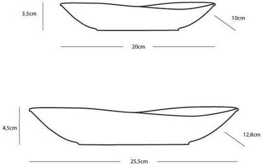 Marine Business Platou de Servire Oval Plastic Albă 25x12.8buc 4buc