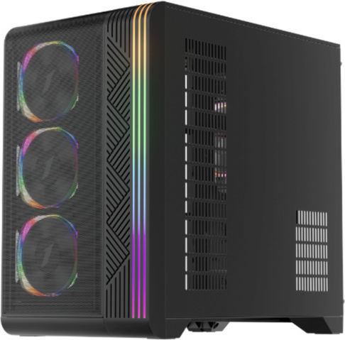 1STPLAYER VT7 Gaming Midi Tower Κουτί Υπολογιστή με Πλαϊνό Παράθυρο Μαύρο