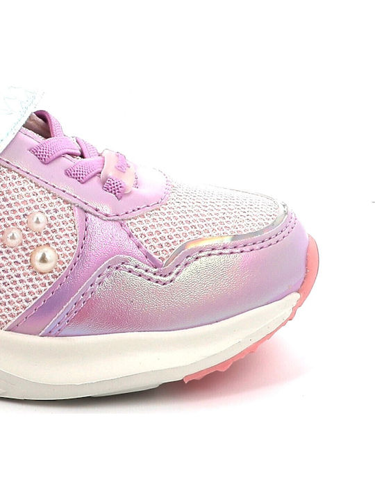 Παιδικά Sneakers με Σκρατς & Φωτάκια Λιλά