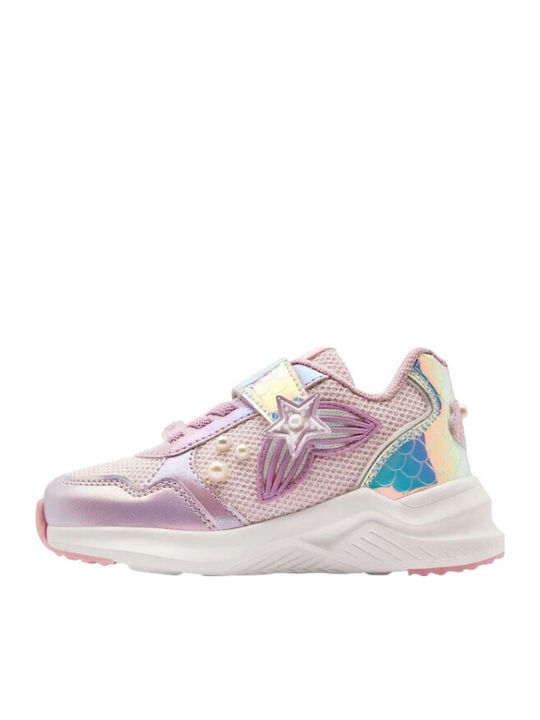 Παιδικά Sneakers με Σκρατς & Φωτάκια Λιλά