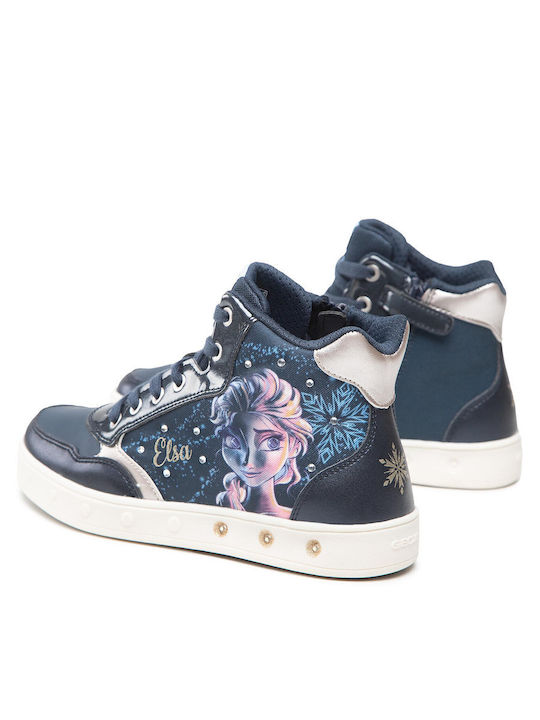 Frozen Kids Ankle Boots with Zipper and Lights Navy Blue