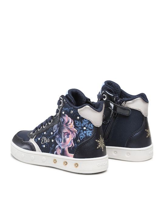 Frozen Kids Ankle Boots with Zipper and Lights Navy Blue