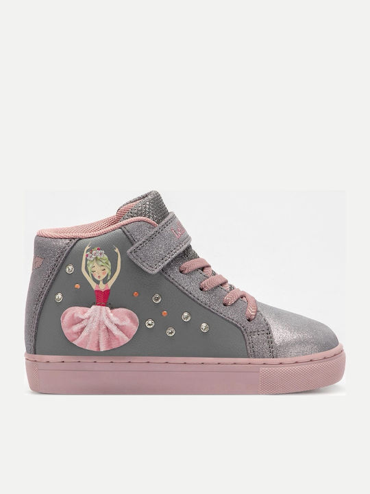 Kids Sneakers High with Scratch & Lights Gray