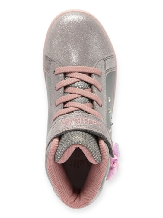 Kids Sneakers High with Scratch & Lights Gray