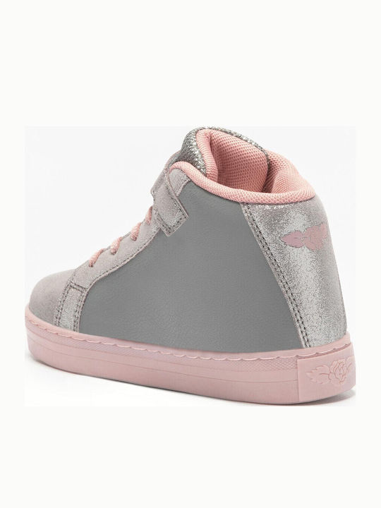 Kids Sneakers High with Scratch & Lights Gray