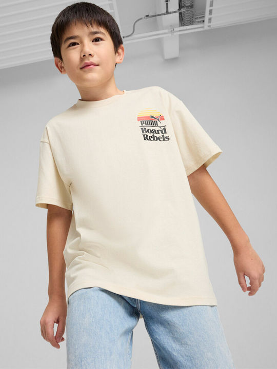 Tricou pentru copii Bej Graphic