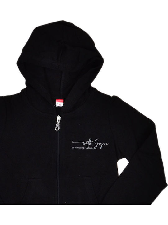 Kinder-Strickjacke Baumwolle mit Kapuzen Schwarz You Are What You Wear