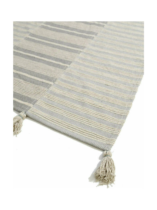 Royal Carpet Lotus Cotton Kilim 066 Rug Rectangular Cotton with Fringes 066 Grey White