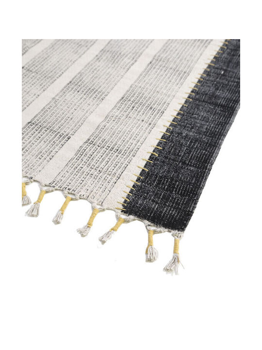 Royal Carpet Lotus Cotton Kilim 354 Rug Rectangular Cotton with Fringes 354 Black