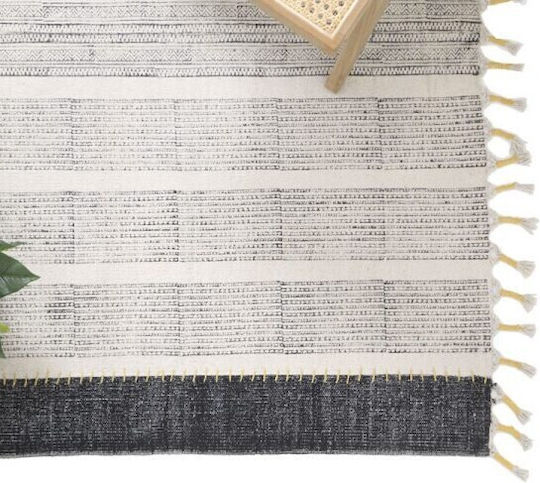Royal Carpet Lotus Cotton Kilim 354 Χαλί Ορθογώνιο Βαμβακερό με Κρόσια 354 Black 100x160cm