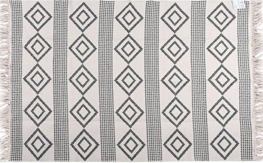 Balsan Aria Covor Rectangular Bumbac cu franjuri Gri închis