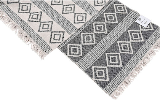 Balsan Aria Rug Rectangular Cotton with Fringes Dark Grey