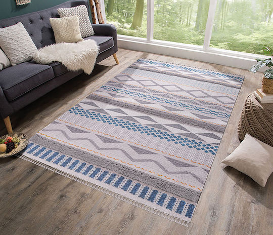 Newplan 4550 Handmade Rug Rectangular with Fringes Gray