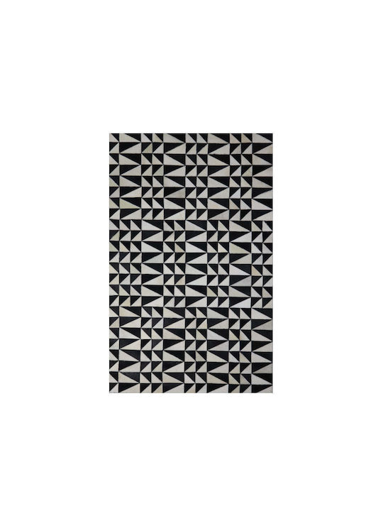 InTheBox Black & White Χαλί Ορθογώνιο Δερμάτινο Μαύρο / Λευκό 170x240cm