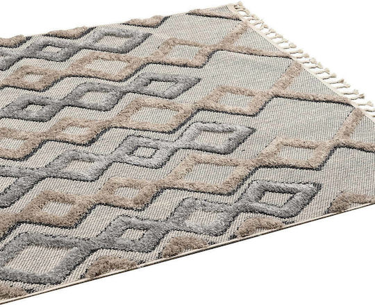 Madi Attack Χαλί Ορθογώνιο με Κρόσια Μπεζ 200x280cm