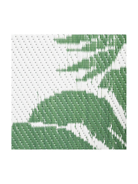 vidaXL Teppich Außenbereich Rechteckig Synthetisch,Polyester/Cotton/Leather Green