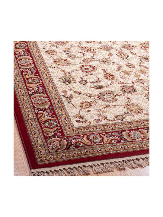 Klonaras Orian 170 Teppich Rechteckig Synthetisch,Polyester/Cotton/Leather Cream Red