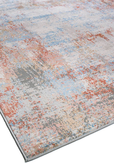 Viokarpet Fanci R530A Synthetisch,Polyester/Cotton/Leather White / Light Blue