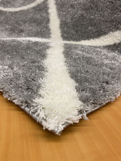 Koulis Carpets Puffy 3662A Teppich Rechteckig Zottelig Synthetisch,Polyester/Cotton/Leather Grey